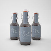 Liebe der modernen Blue-Minimal-Script-Hochzeit