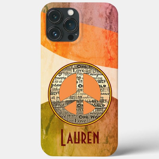 Liebe der Modernen Kunst und Zeichen des Friedens Case-Mate iPhone Hülle (Rückseite)