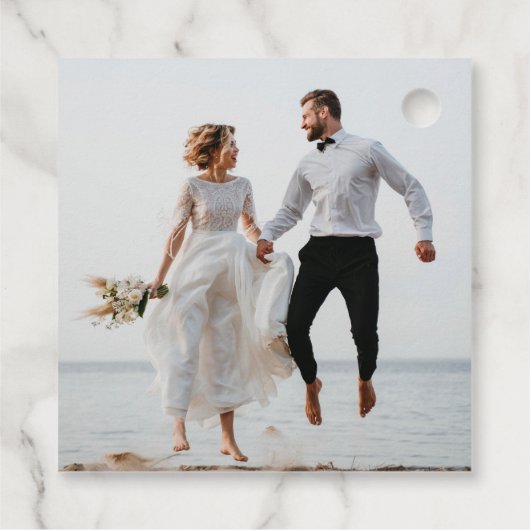 Liebe der modernen minimalen Drehbuchschick-Hochze Geschenkanhänger (Rückseite)