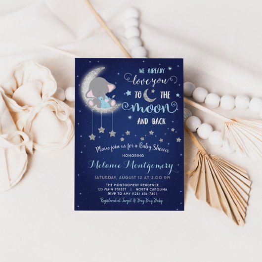 Liebe der Mond- und Rückendusche Einladung