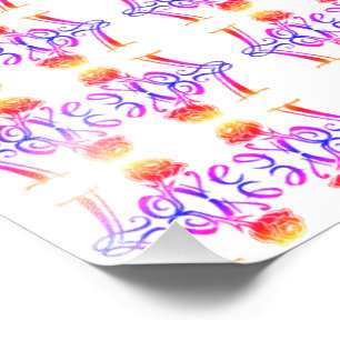 Liebe der Natur: Typografie mit blühender Rose Fotodruck