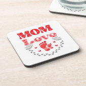 Liebe der niedlichen Mama Getränkeuntersetzer (Linke Seite)