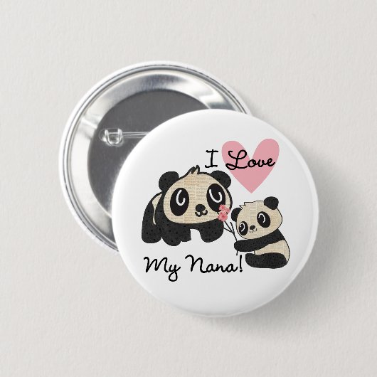 Liebe der Panda-I meine Nana Button (Vorne & Hinten)