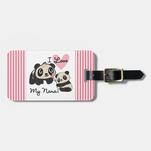 Liebe der Panda-I meine Nana Gepäckanhänger (Vorderseite horizontal)