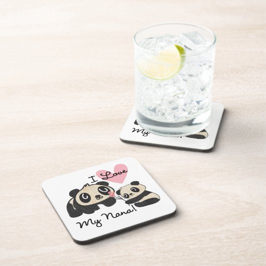 Liebe der Panda-I meine Nana Getränkeuntersetzer (Rechte Seite)