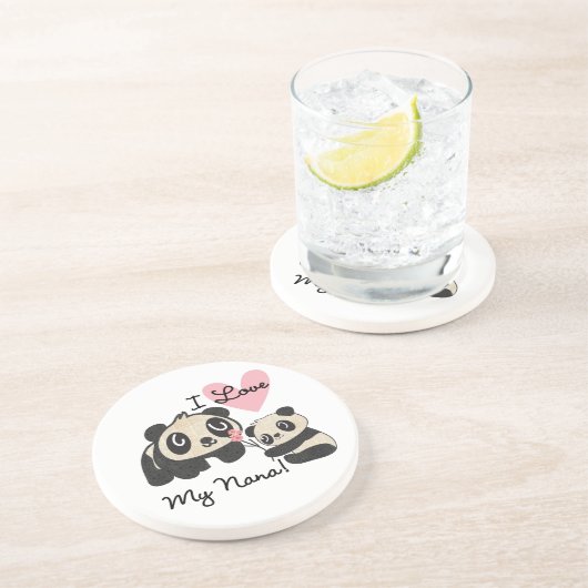 Liebe der Panda-I meine Nana Getränkeuntersetzer (Seite)