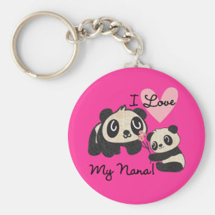 Pandabär mit Shirt pink Wolke Schriftzeichen Schlüsselanhänger Anhänger 
