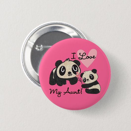 Liebe der Panda-I meine Tante Button (Vorne & Hinten)