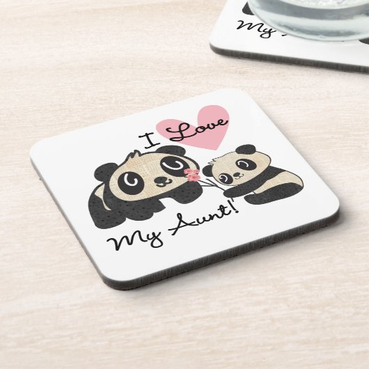 Liebe der Panda-I meine Tante Getränkeuntersetzer (Linke Seite)