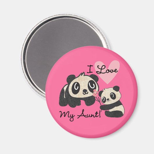 Liebe der Panda-I meine Tante Magnet (Vorderseite/Rückseite)