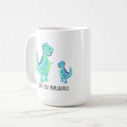 Liebe der Papasaurus-Tasse Kaffeetasse (Vorderseite Links)