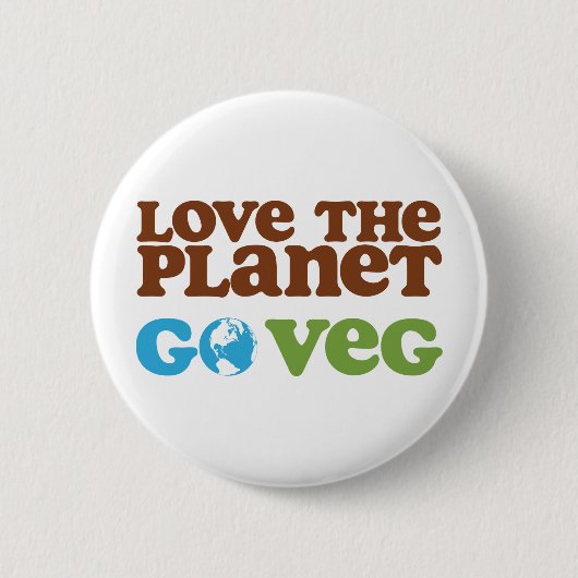 Liebe der Planet gehen Veg Button (Vorderseite)