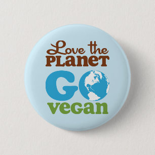 Liebe der Planet gehen vegan Button