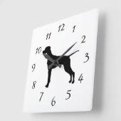Liebe der Pointer Silhouette Hunde Quadratische Wanduhr (Winkel)