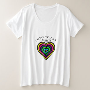 Liebe der Regenbogenfarbe I streifen Sie Herz Hart Große Größe T-Shirt
