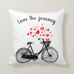 Liebe der Reise Inspiration Vintag Bike Herzen Kissen