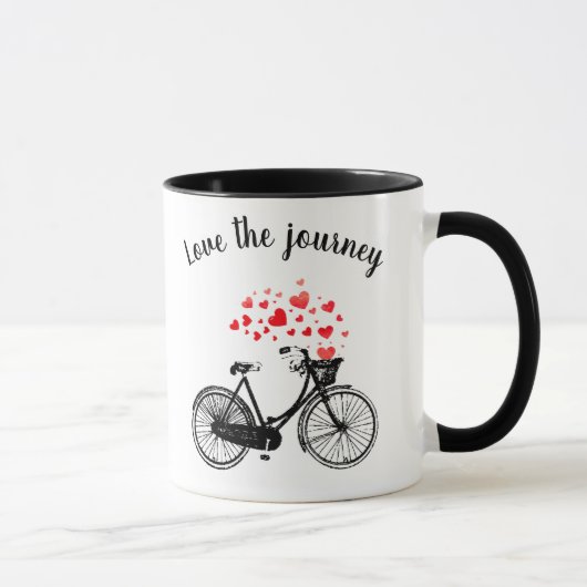 Liebe der Reise Inspiration Vintage Fahrradherzen Tasse (Rechts)