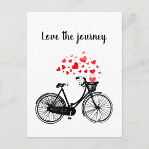 Liebe der Reise Inspirationsbike mit Herz Postkarte