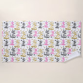 Liebe der rosa Confetti Dots Strandtuch (Vorderseite)