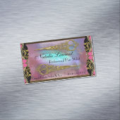 Liebe der rosa Doppelschere Französisch-Chic IV Magnetische Visitenkarte (Beispiel)