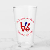 Liebe der Rotbriefe für französische Flaggen Perso Glas (Vorderseite)