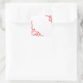 Liebe der Rötelherzen Quadratischer Aufkleber (Tasche)
