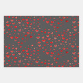 Liebe der roten Herzstreifen auf dem Kraftpapier Geschenkpapier Set (Vorderseite)