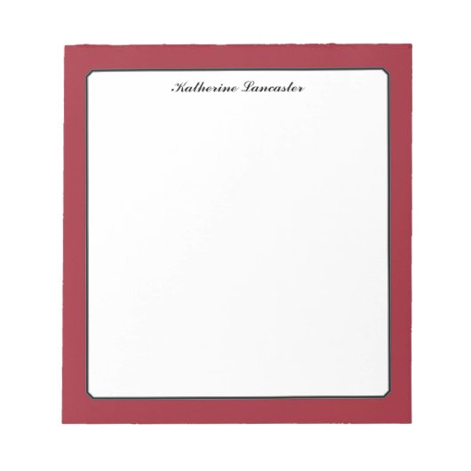 Liebe der Schmetterlinge | Vollfarbige rote Grenze Notizblock (Vorderseite)