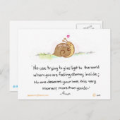 Liebe der Schnecke - "Liebe des Selbst" Postkarte (Vorne/Hinten)