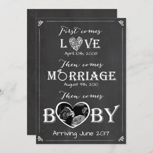 Liebe der Schwangerschaftsankündigung Ankündigung (Vorne/Hinten)