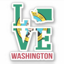 Liebe der Staatsflagge in Washington Aufkleber