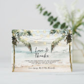 Liebe der Strandpalmen und dank der tropischen Dankeskarte (Stehend Vorderseite)