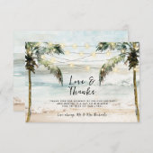 Liebe der Strandpalmen und dank der tropischen Dankeskarte (Vorne/Hinten)
