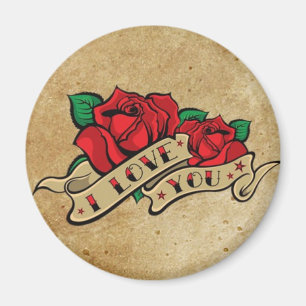 Liebe der Tätowierungs-I Sie Rosen-Magnet Magnet