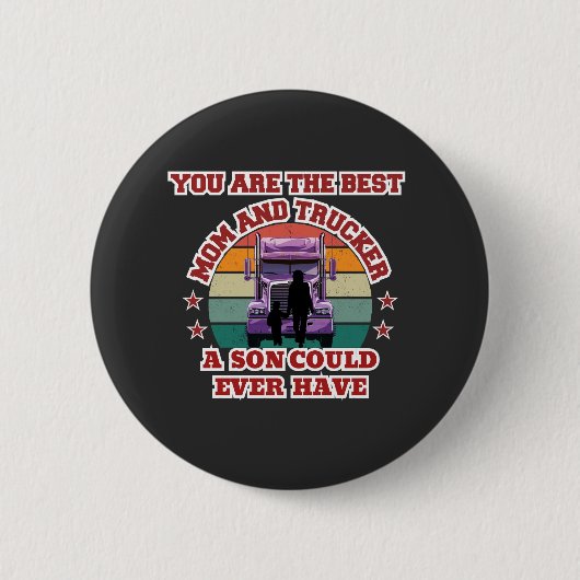 Liebe der Trucker Mother Son Bond Family Road Button (Vorderseite)