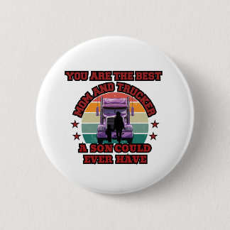 Liebe der Trucker Mother Son Bond Family Road Button