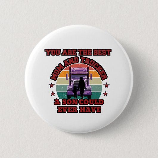 Liebe der Trucker Mother Son Bond Family Road Button (Vorderseite)