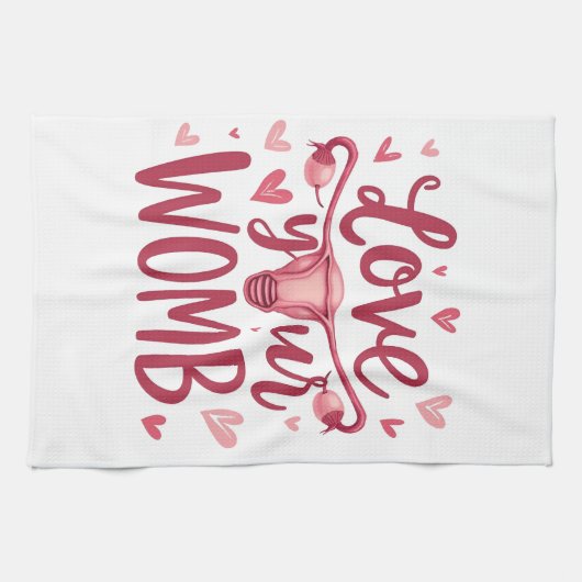Liebe der Uterusabortion Körperposition Ihrer Frau Geschirrtuch (Horizontal)