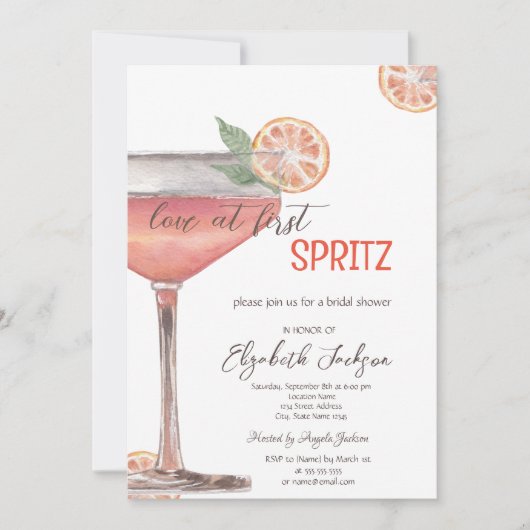 Liebe der Wasserfarbe bei First Spritz Einladung (Vorderseite)