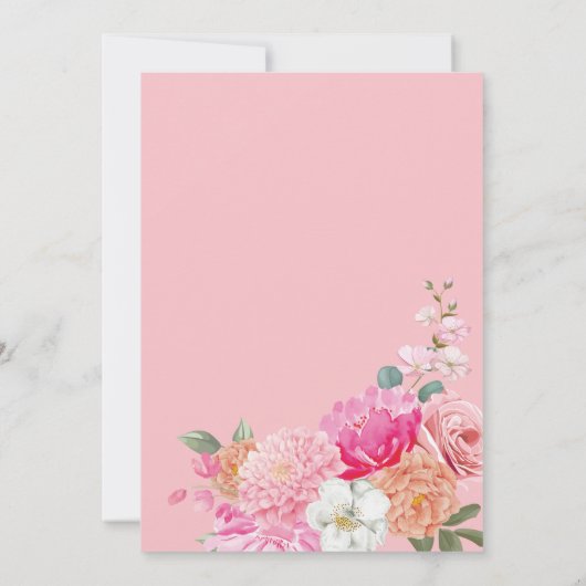 Liebe der Wasserfarbe Blütenfarbe im Brautparty Bl Einladung (Rückseite)