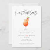 Liebe der Wasserfarbe im ersten Spritz-Brautparty Einladung (Vorderseite)