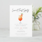 Liebe der Wasserfarbe im ersten Spritz-Brautparty Einladung (Stehend Vorderseite)