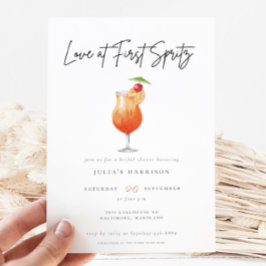 Liebe der Wasserfarbe im ersten Spritz-Brautparty Einladung