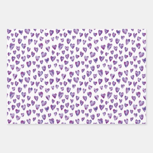 Liebe der Wasserfarbe Lila Muster Geschenkpapier Set (Vorderseite 3)