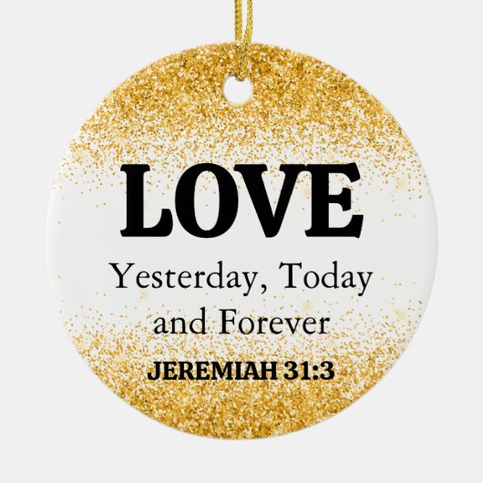 Liebe der Weihnachtsblume-Glitzer-Bibel Keramik Ornament (Vorne)