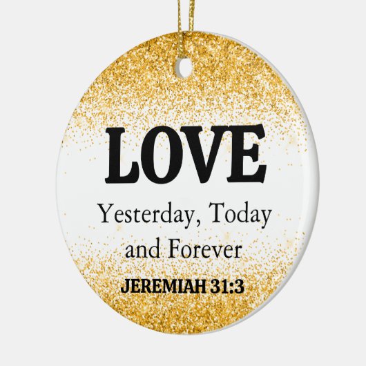 Liebe der Weihnachtsblume-Glitzer-Bibel Keramik Ornament (Links)