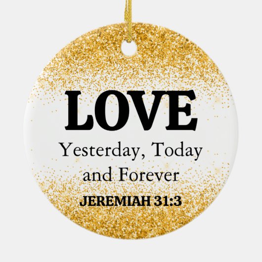 Liebe der Weihnachtsblume-Glitzer-Bibel Keramik Ornament (Hinten)