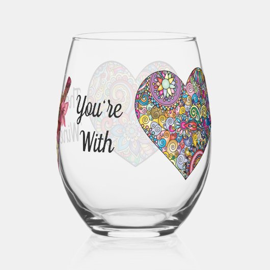 Liebe Der Wein mit dem Sie sind - Rockglas oder Weinglas Ohne Stiel (Rückseite)