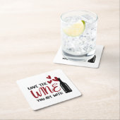 Liebe der Wein Sie sind mit Funny Rechteckiger Pappuntersetzer (Vor Ort)