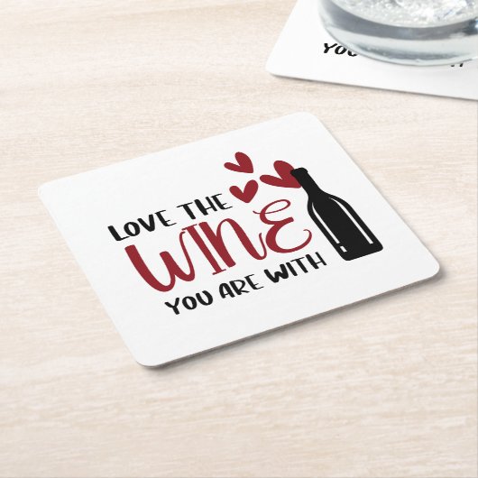 Liebe der Wein Sie sind mit Funny Rechteckiger Pappuntersetzer (angewinkelt)